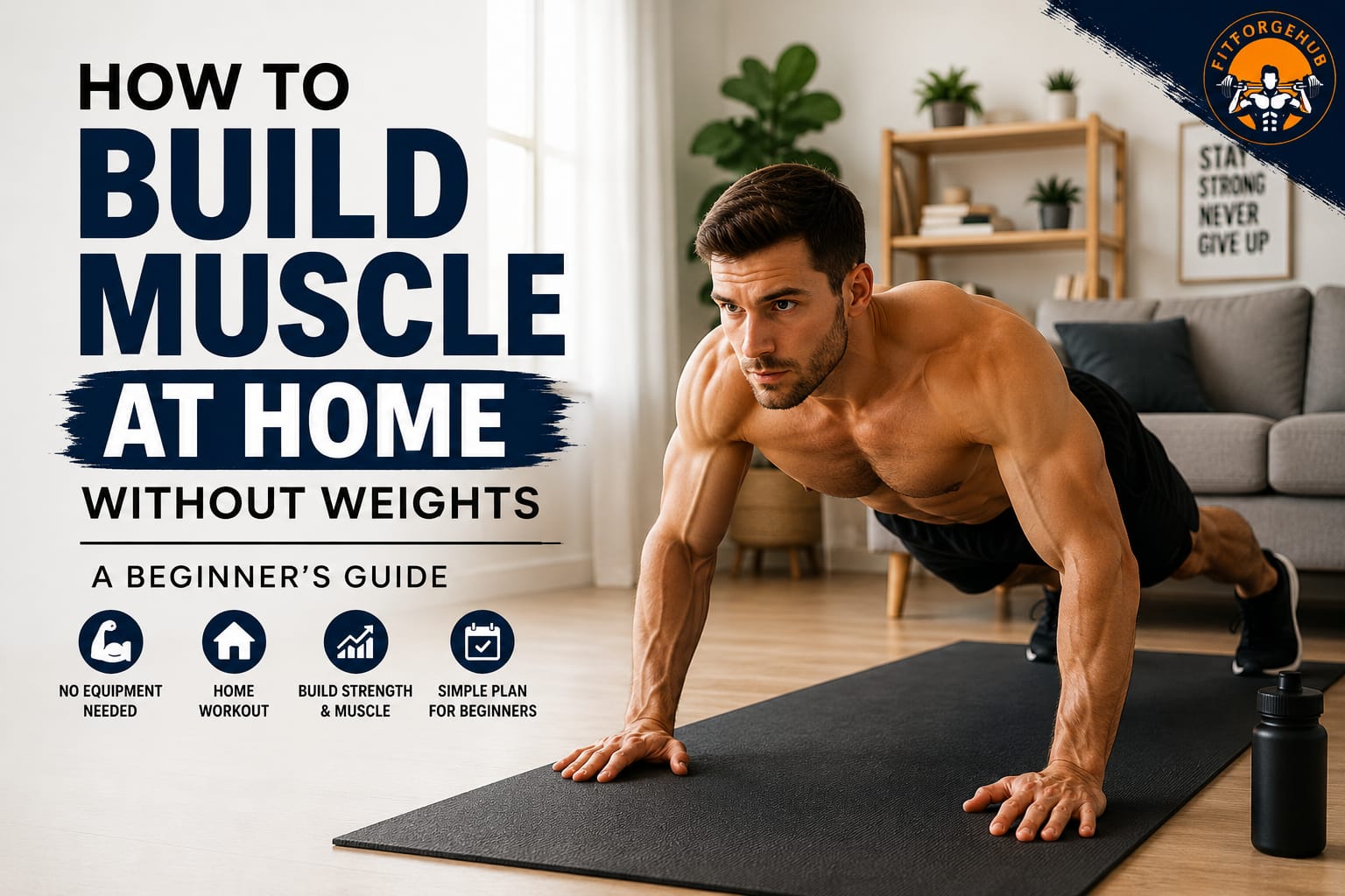 how to build muscle at home without weights beginner guide