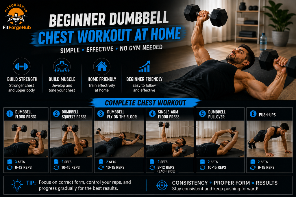 Beginner dumbbell chest workout at home