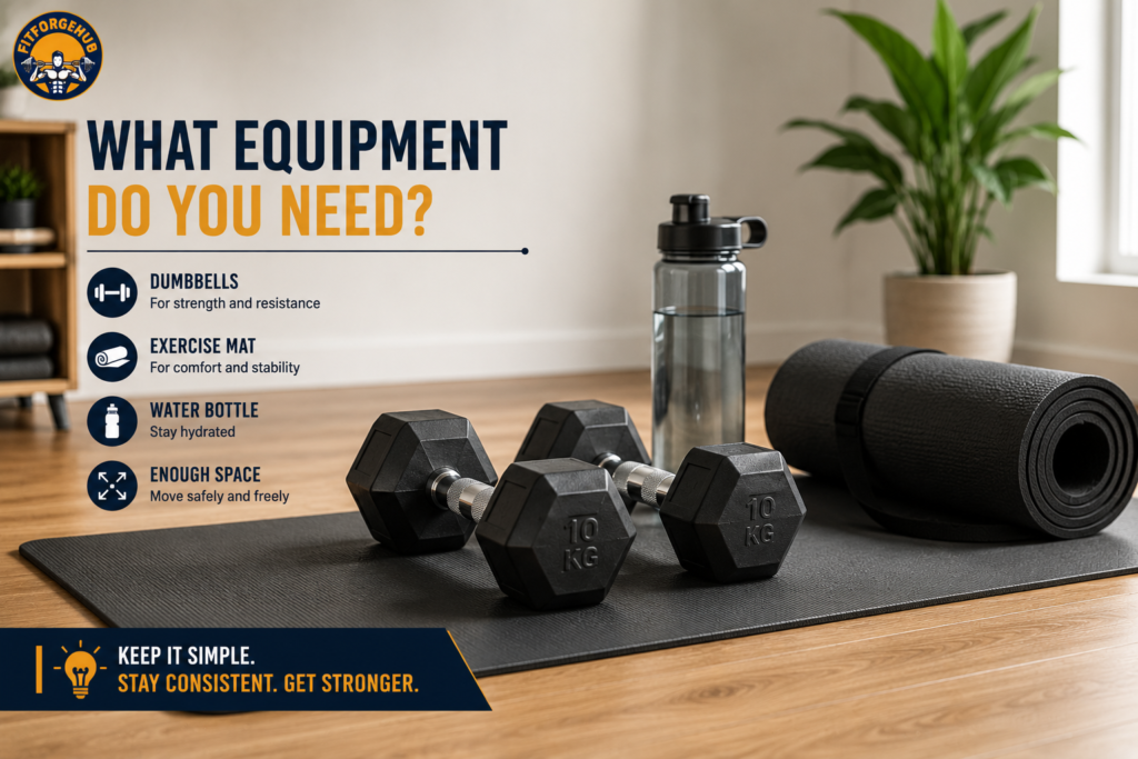 dumbbells home workout equipment for beginners.