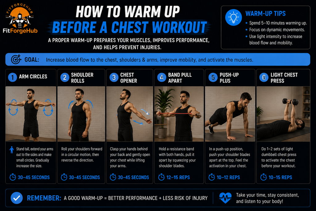 chest workout warm up exercises