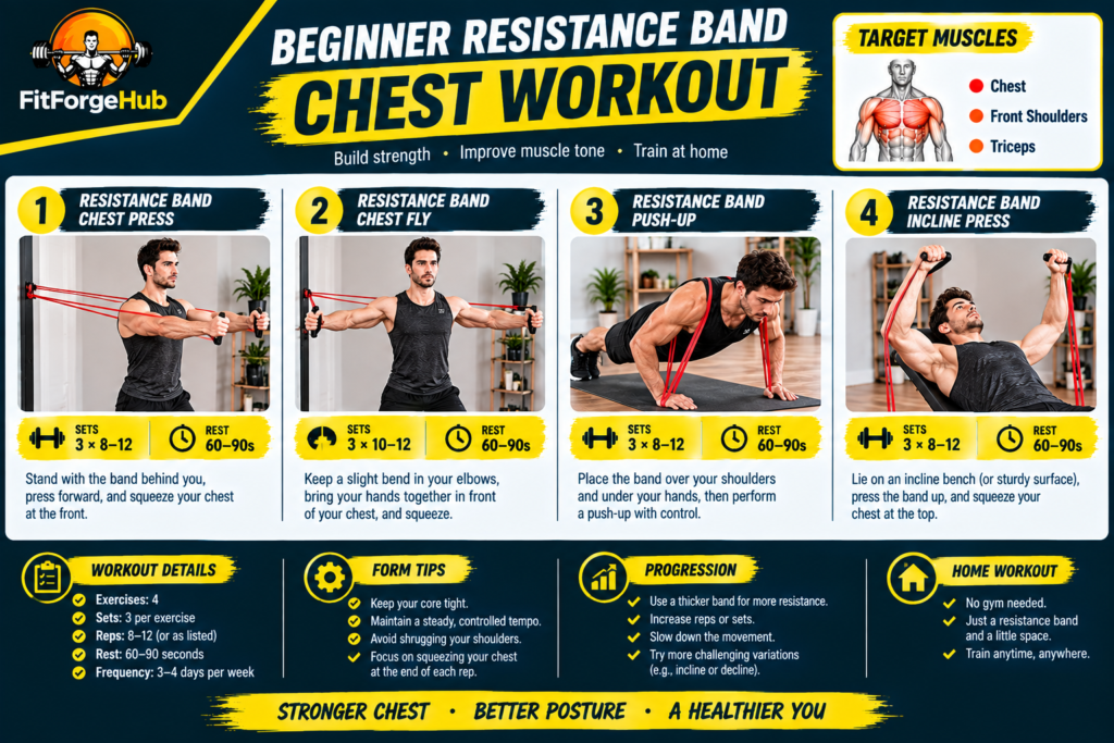 Beginner Resistance Band Chest Workout beginner resistance band chest workout