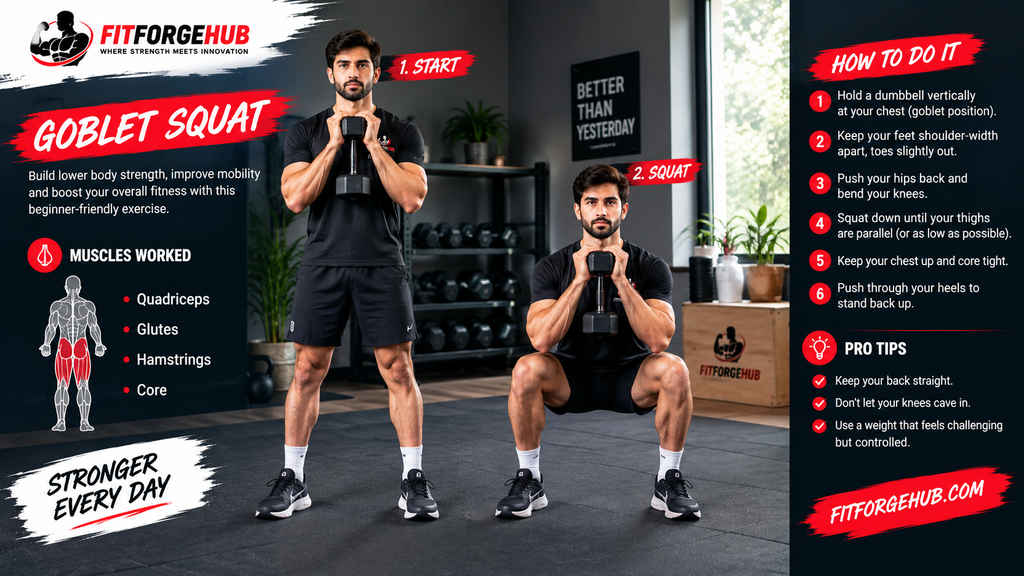 Dumbbell Goblet Squat for Beginners Dumbbell Goblet Squat for Beginners
