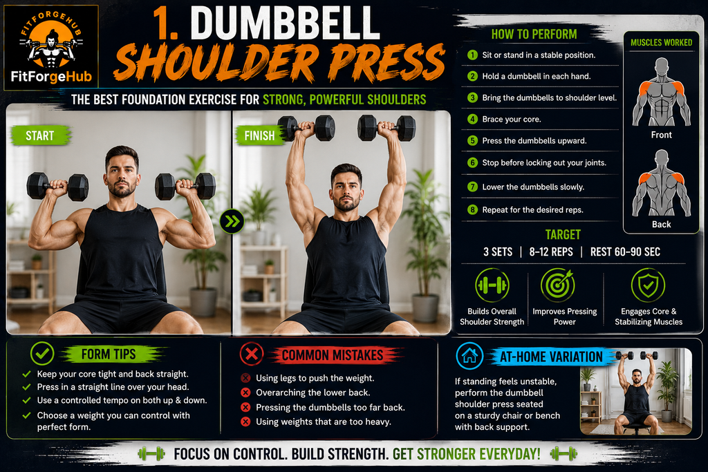 Dumbbell Shoulder Press for Beginners Dumbbell shoulder press exercise for beginners