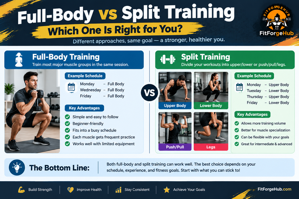 Full Body vs Split Training for Beginners Full body vs split workout training schedule