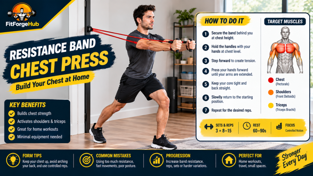 Resistance Band Chest Press resistance band chest press exercise